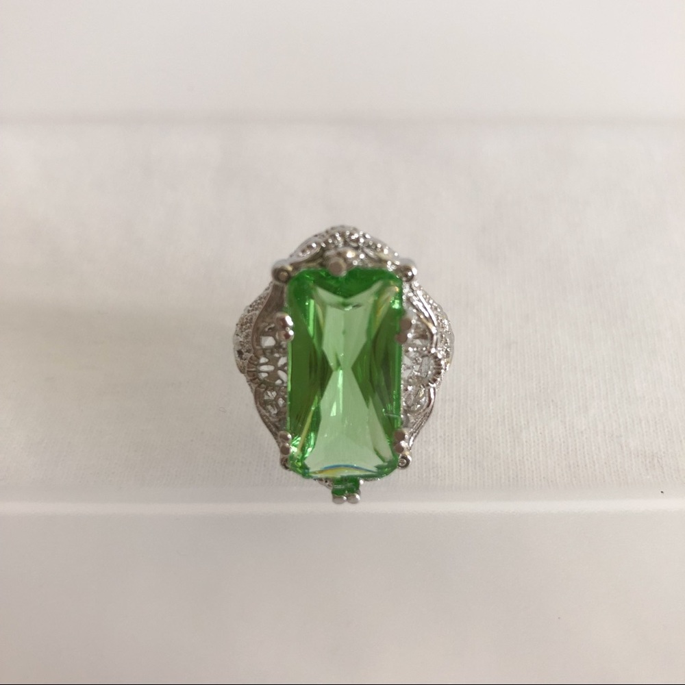 Green Stone Silver Ring